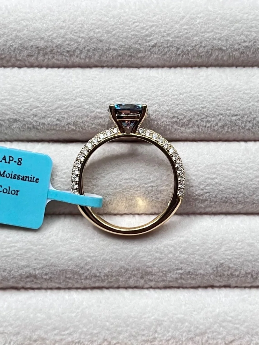 R125 | Blue Moissanite Pave Band Ring